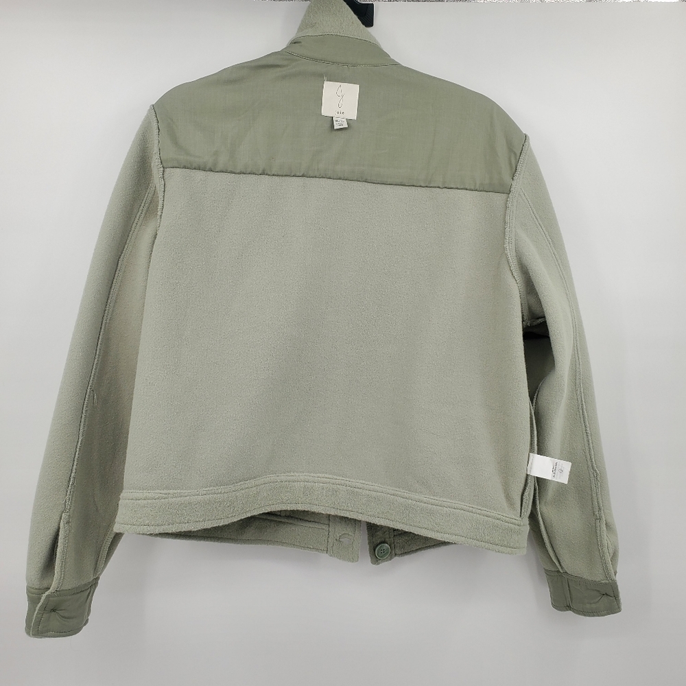♧♧ Joie Fuzzy Sage Green Trucker Style Jacket Size XL - Picture 8 of 11